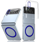 Ultramarinelife Ice Sense Magsafe Galaxy Z Flip4 Case Transparent Blue Color