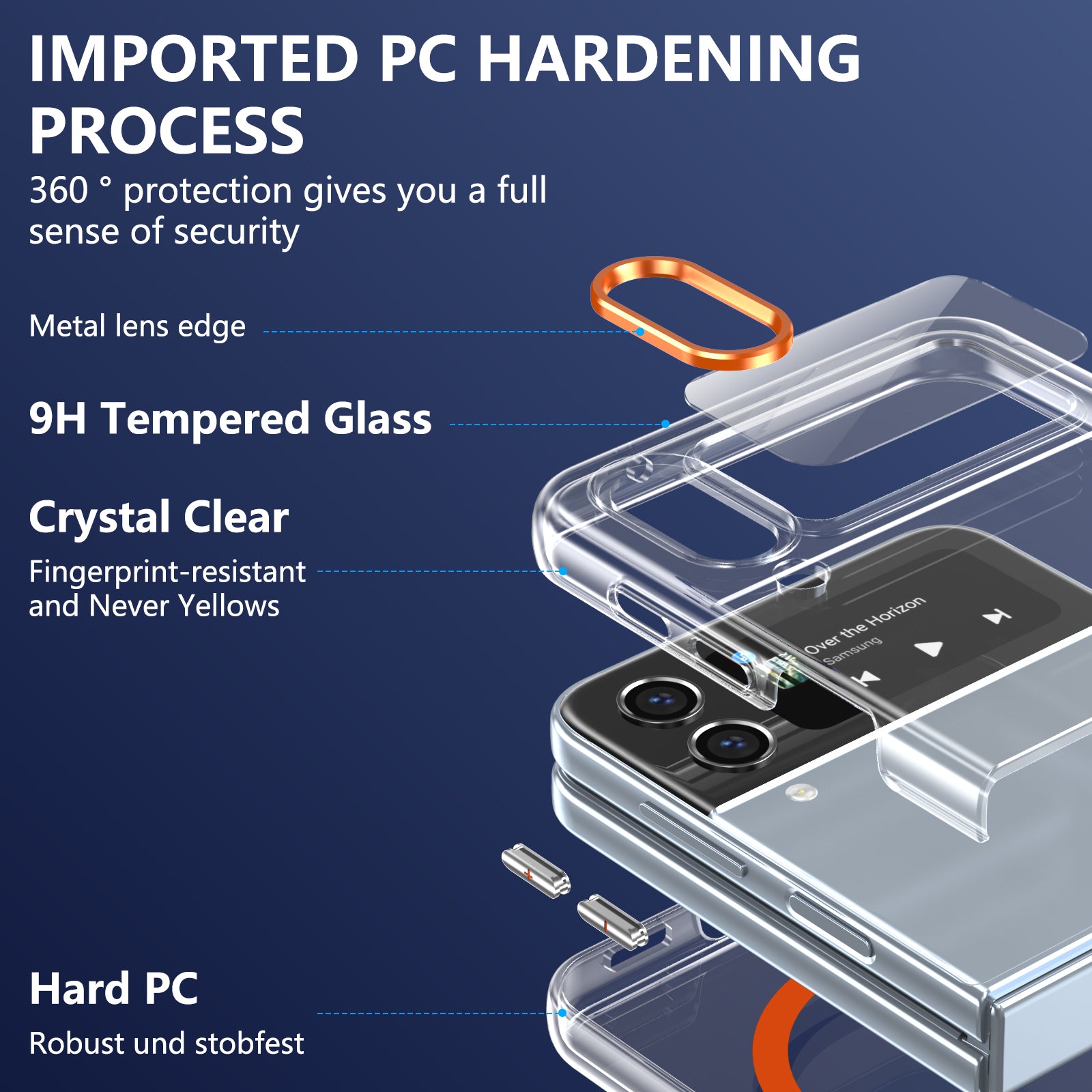 Ultramarinelife Ice Sense Magsafe Galaxy Z Flip4 Case Transparent Made of PC