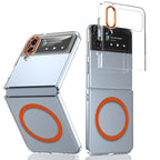 Ultramarinelife Ice Sense Magsafe Galaxy Z Flip4 Case Transparent Orange Color
