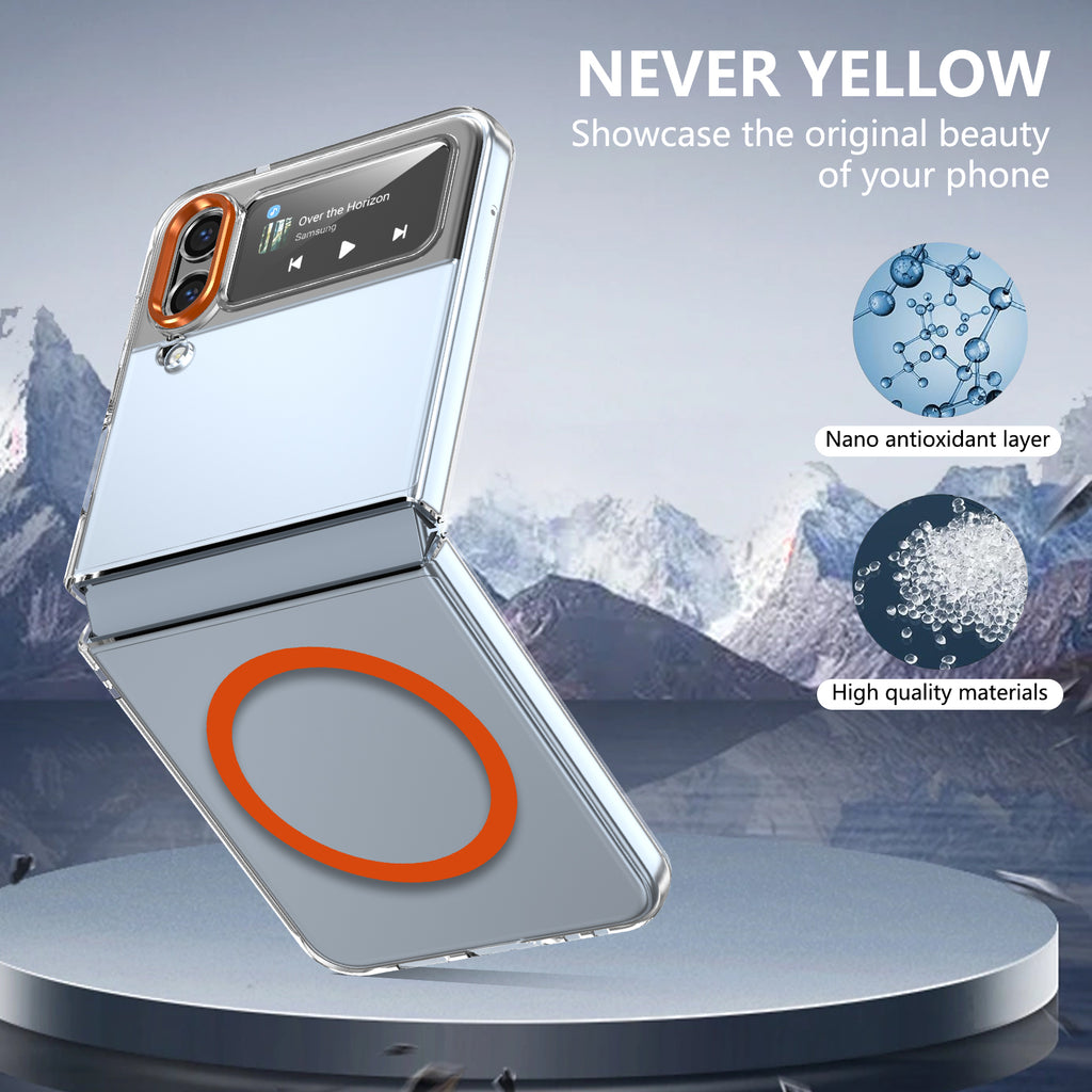 Ultramarinelife Ice Sense Magsafe Galaxy Z Flip4 Case Transparent Never Yellow