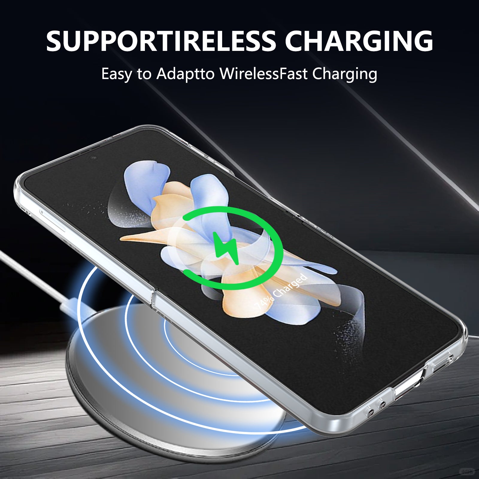 Ultramarinelife Ice Sense Magsafe Galaxy Z Flip4 Case Transparent Wireless Charging