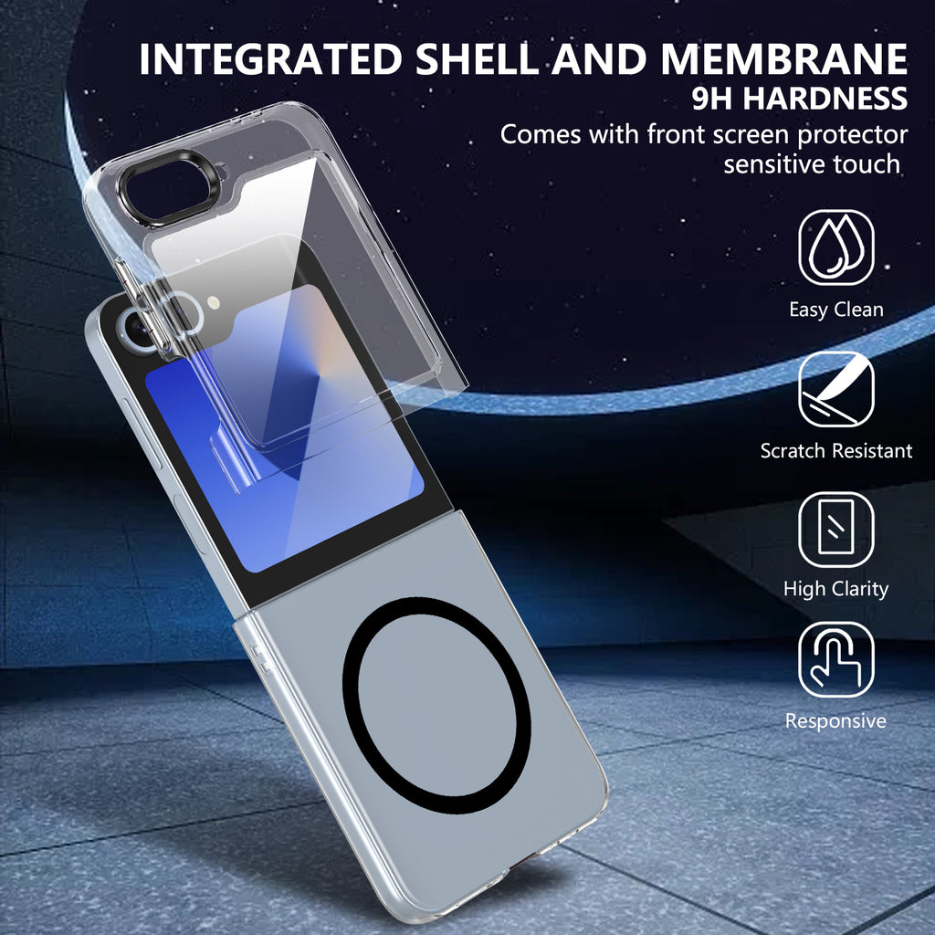 Ultramarinelife Ice Sense Magsafe Galaxy Z Flip5 Case Transparent with Front Screen Protector