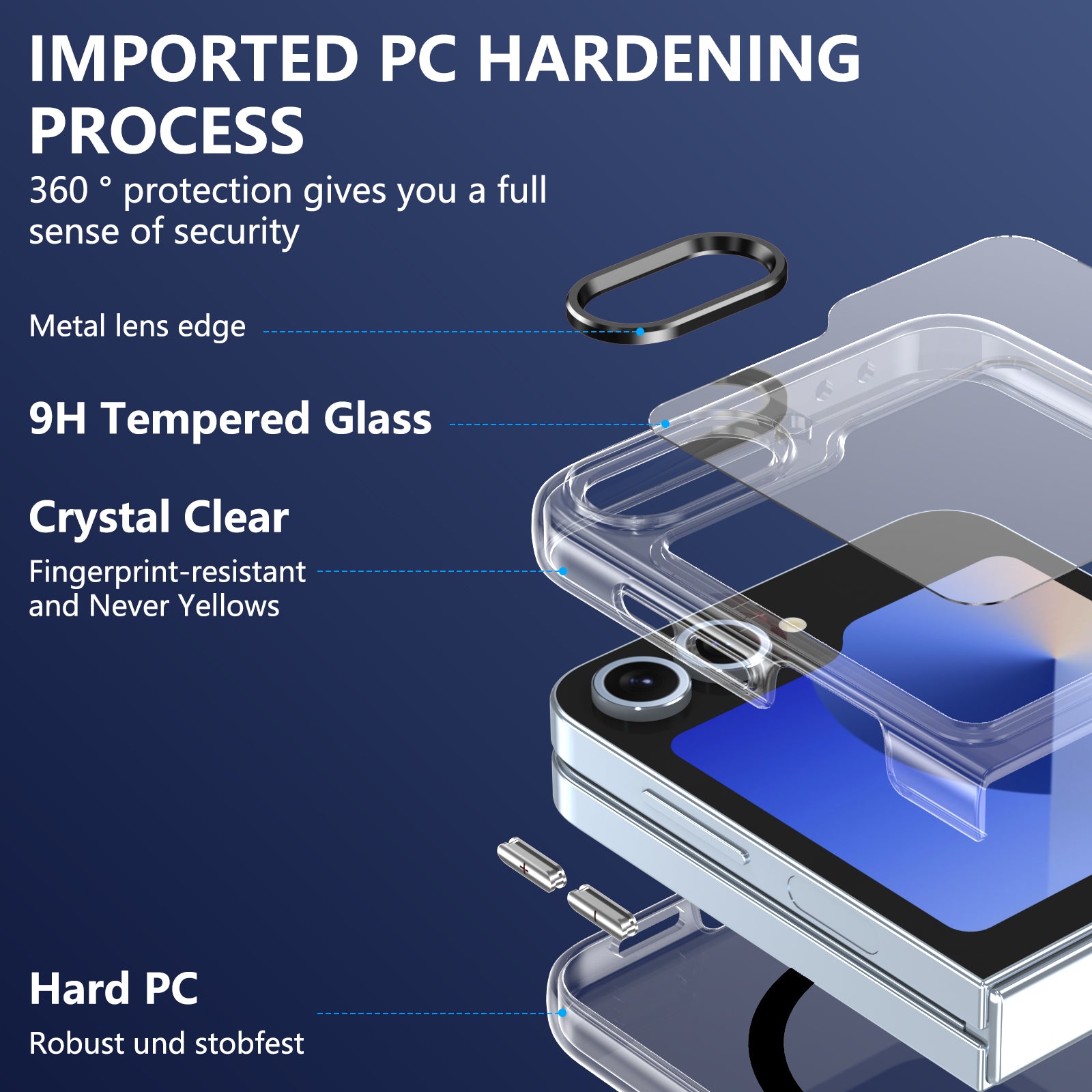 Ultramarinelife Ice Sense Magsafe Galaxy Z Flip5 Case Transparent Made of PC