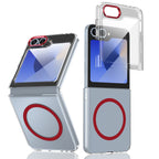 Ultramarinelife Ice Sense Magsafe Galaxy Z Flip5 Case Transparent Red Color