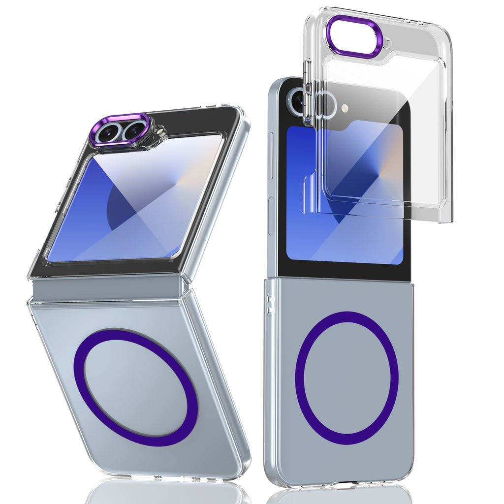 Ultramarinelife Ice Sense Magsafe Galaxy Z Flip5 Case Transparent Purple