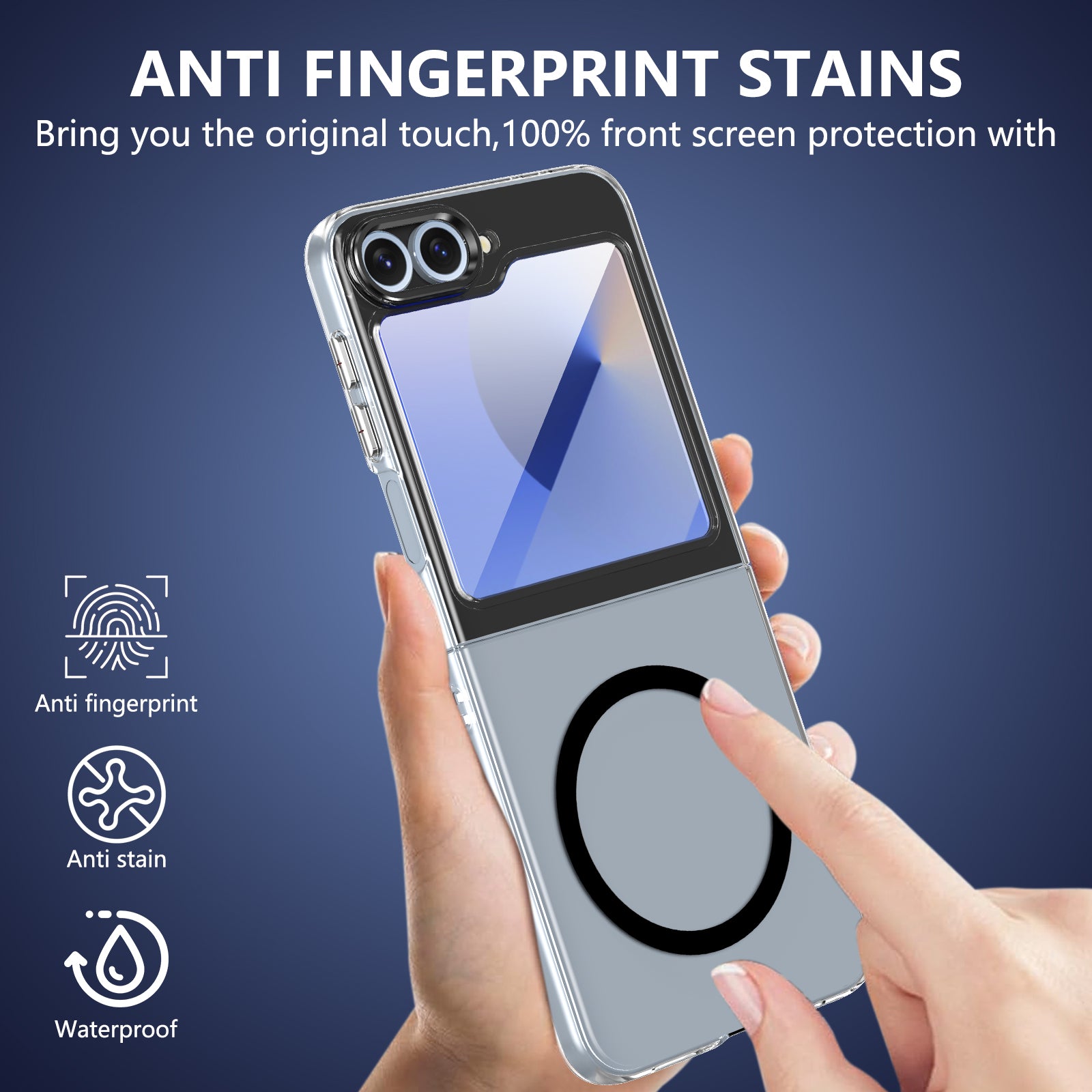 Ultramarinelife Ice Sense Magsafe Galaxy Z Flip5 Case Transparent Anti Fingerprint