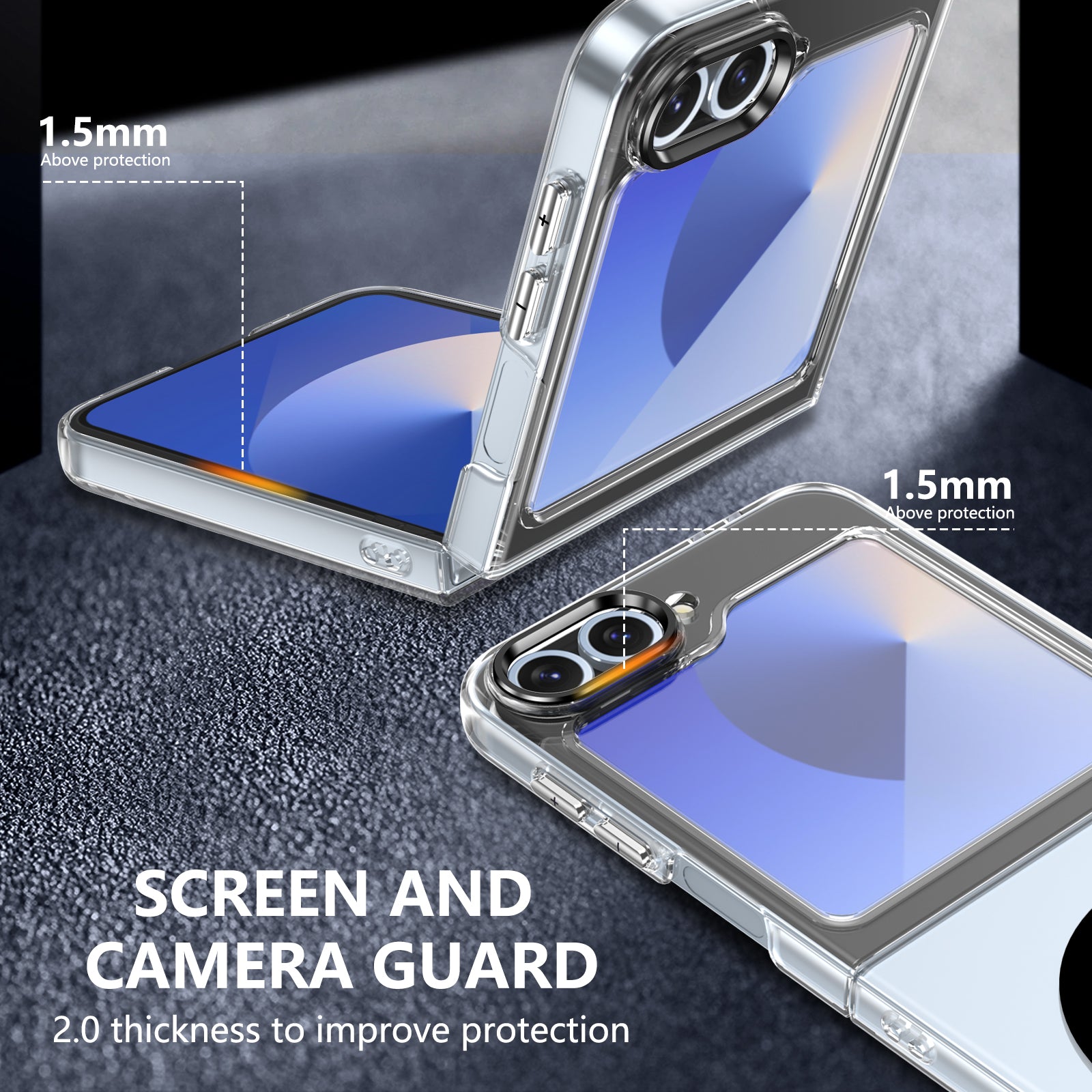 Ultramarinelife Ice Sense Magsafe Galaxy Z Flip5 Case Transparent Screen and Camera Guard