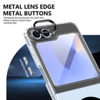 Ultramarinelife Ice Sense Magsafe Galaxy Z Flip5 Case Transparent Metal Lens Edge and Buttons