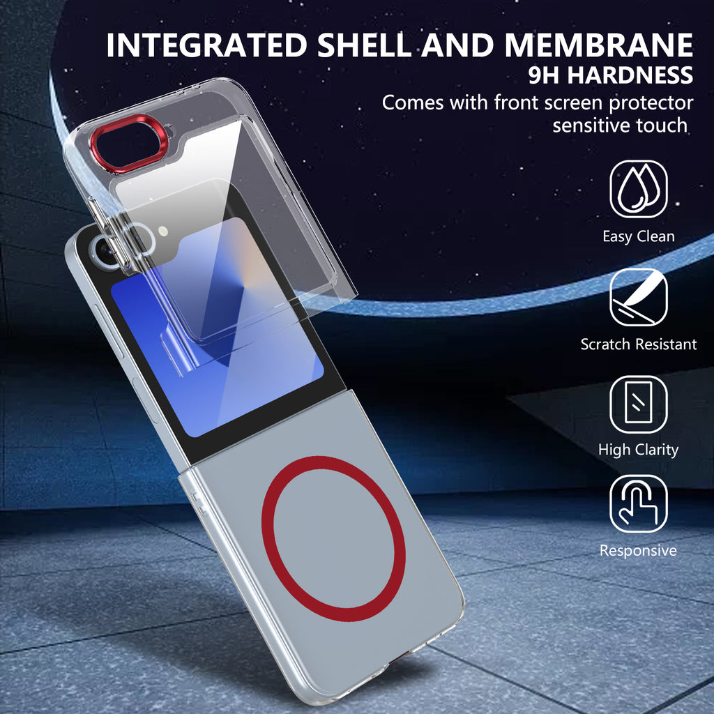 Ultramarinelife Ice Sense Magsafe Galaxy Z Flip6 Case Transparent with Front Screen Protector