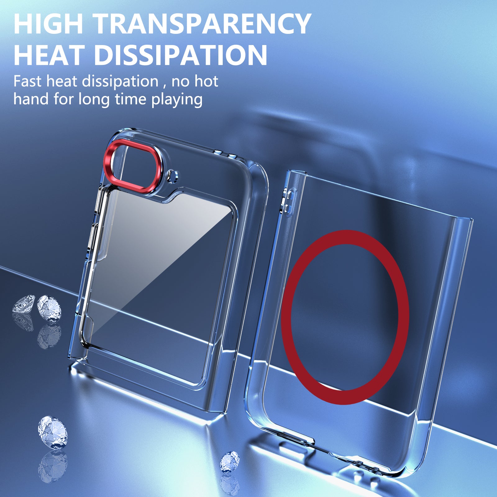 Ultramarinelife Ice Sense Magsafe Galaxy Z Flip6 Case Transparent Heat Dissipation