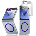 Ultramarinelife Ice Sense Magsafe Galaxy Z Flip6 Case Transparent Purple Color