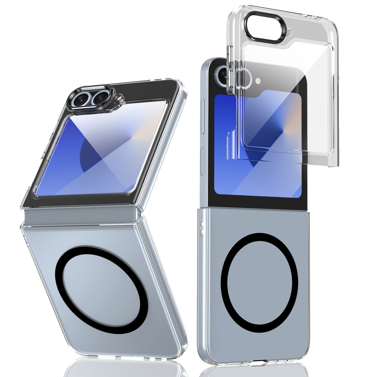 Ultramarinelife Ice Sense Magsafe Galaxy Z Flip6 Case Transparent Black Color
