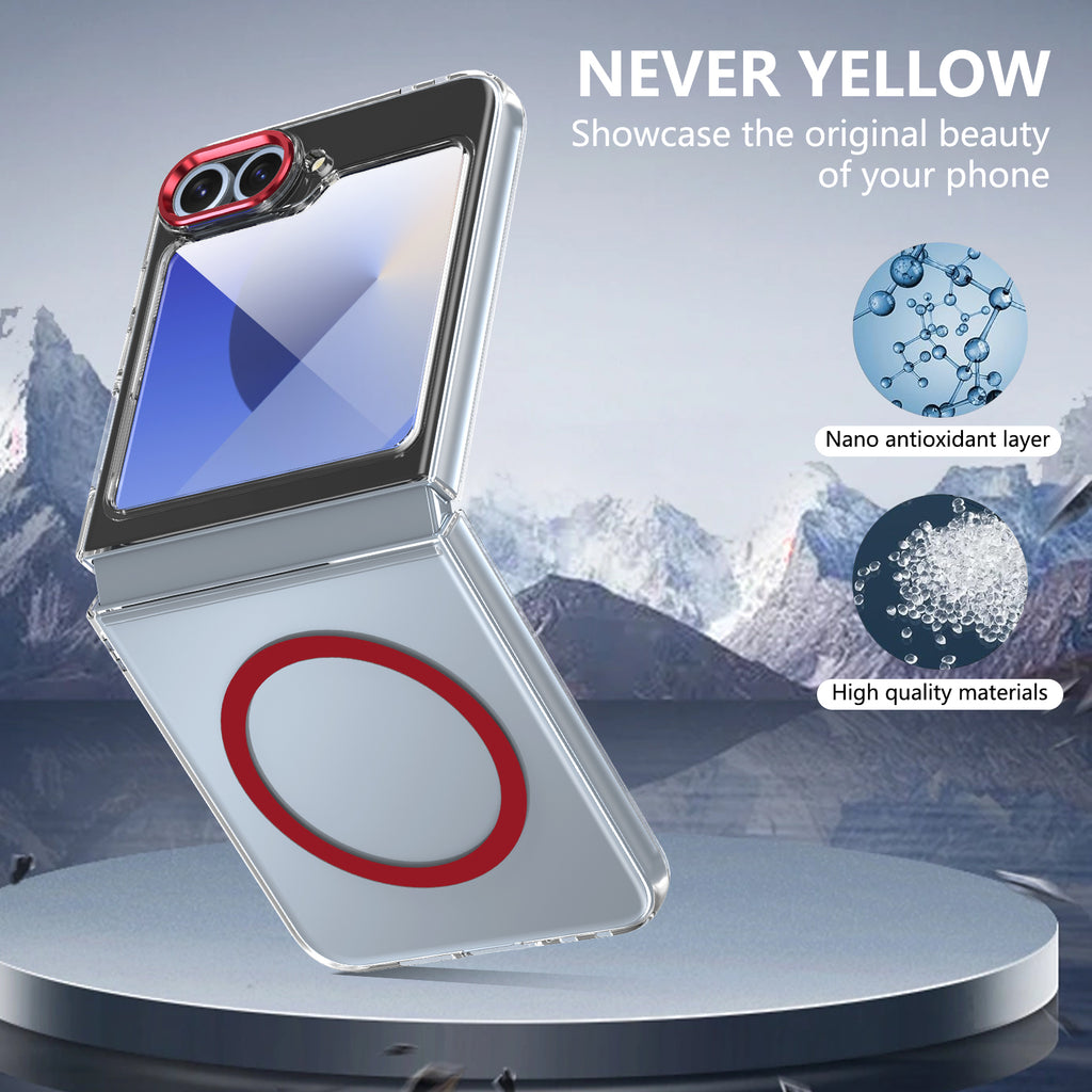 Ultramarinelife Ice Sense Magsafe Galaxy Z Flip6 Case Transparent Never Yellow