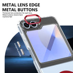 Ultramarinelife Ice Sense Magsafe Galaxy Z Flip6 Case Transparent Metal Lens and Buttons