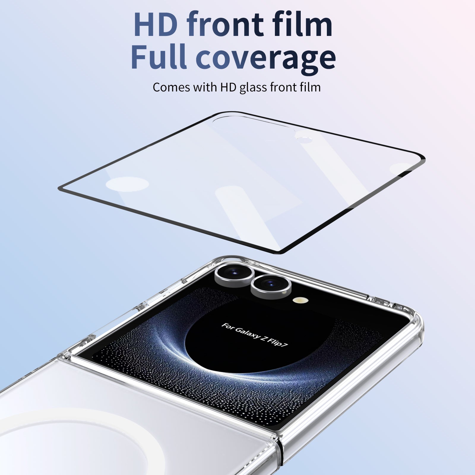 Ultramarinelife Ice Sense Magsafe Galaxy Z Flip7 Case Transparent with HD Glass Screen