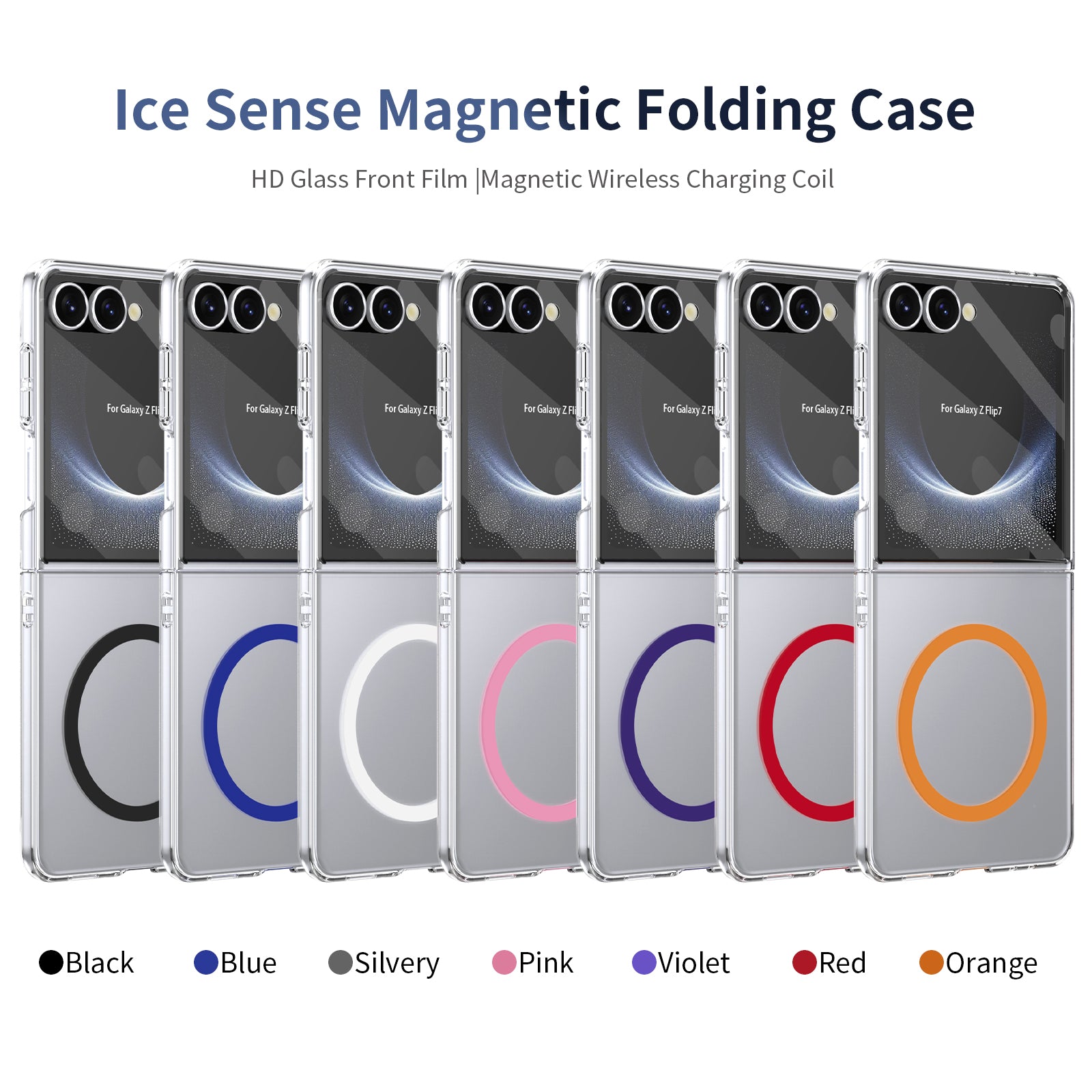 Ultramarinelife Ice Sense Magsafe Galaxy Z Flip7 Case Transparent 7 Colors