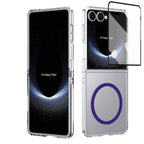 Ultramarinelife Ice Sense Magsafe Galaxy Z Flip7 Case Transparent Purple Colors