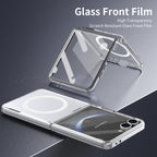 Ultramarinelife Ice Sense Magsafe Galaxy Z Flip7 Case Transparent with Glass Front Film