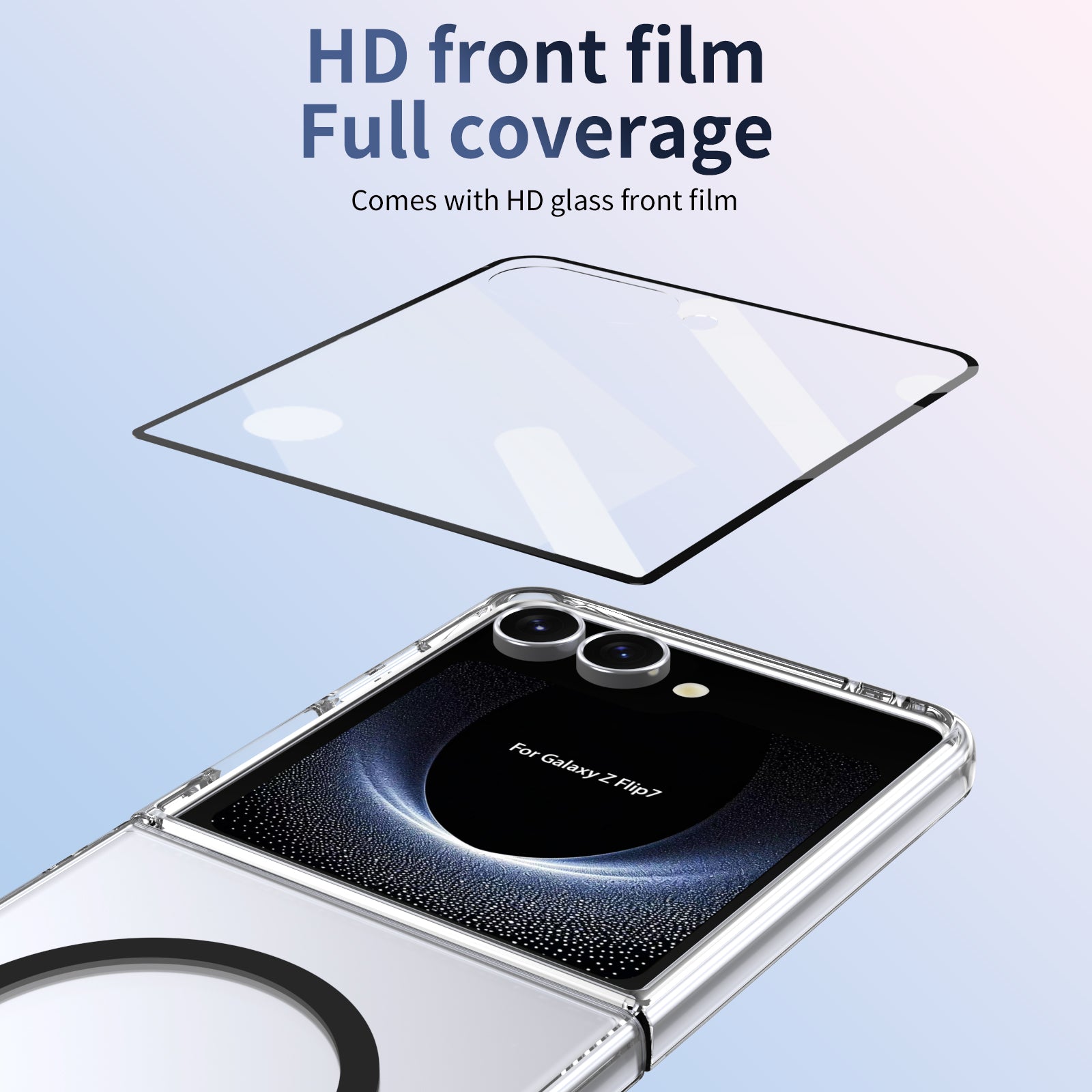 Ultramarinelife Ice Sense Magsafe Galaxy Z Flip8 Case Transparent with HD Front Film