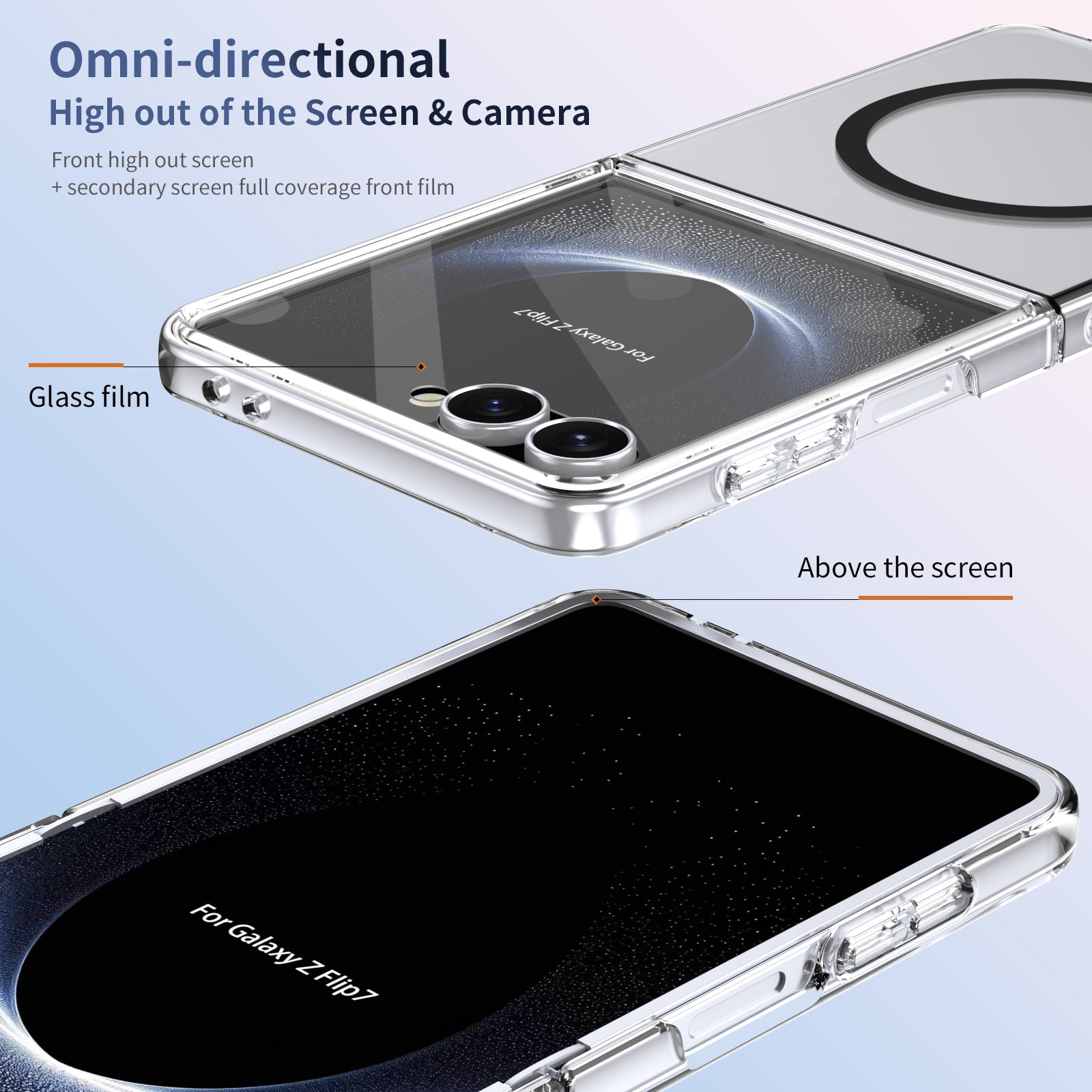 Ultramarinelife Ice Sense Magsafe Galaxy Z Flip8 Case Transparent Screen and Camera Protection