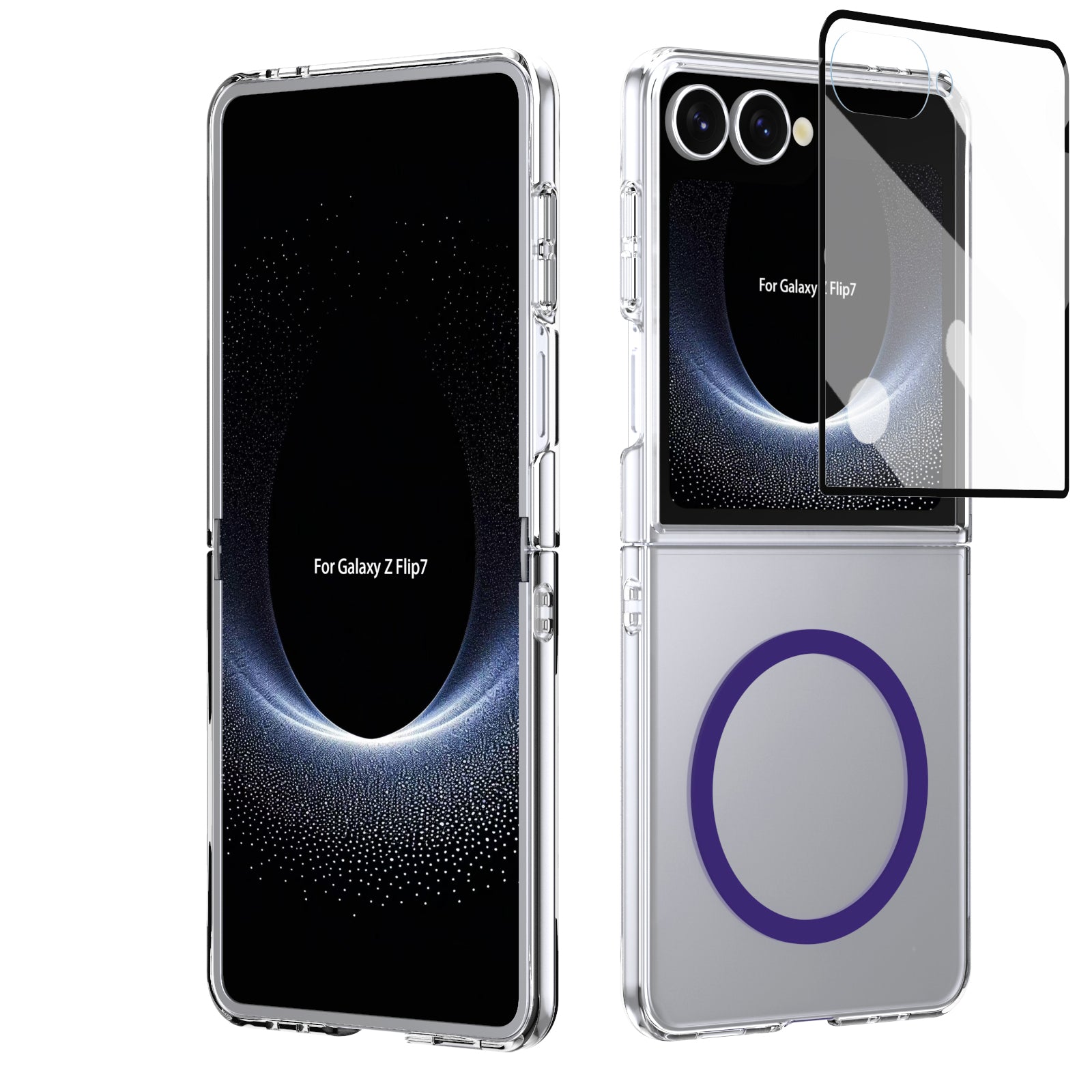 Ultramarinelife Ice Sense Magsafe Galaxy Z Flip8 Case Transparent Purple Color