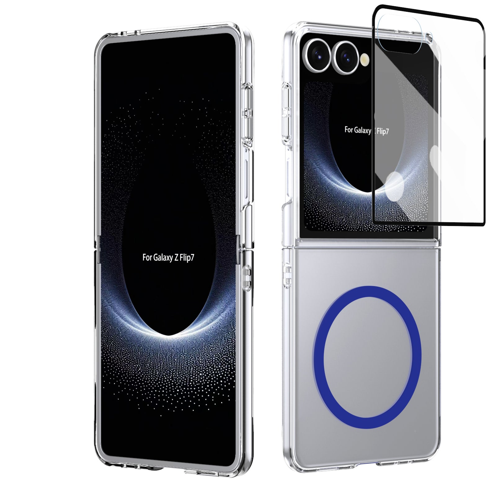 Ultramarinelife Ice Sense Magsafe Galaxy Z Flip8 Case Transparent Blue Color