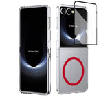 Ultramarinelife Ice Sense Magsafe Galaxy Z Flip8 Case Transparent Red Color