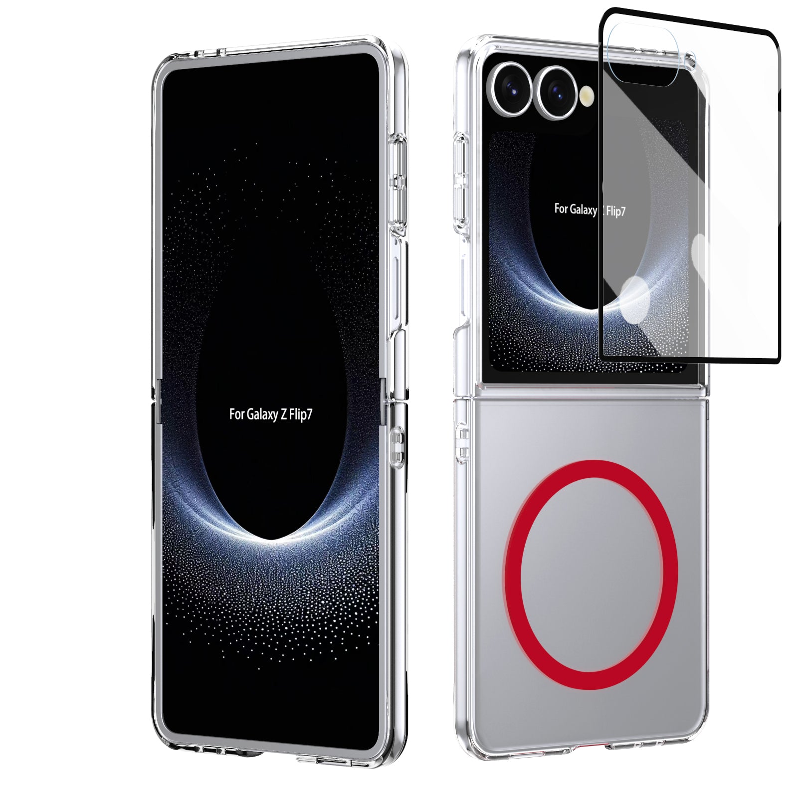 Ultramarinelife Ice Sense Magsafe Galaxy Z Flip8 Case Transparent Red Color