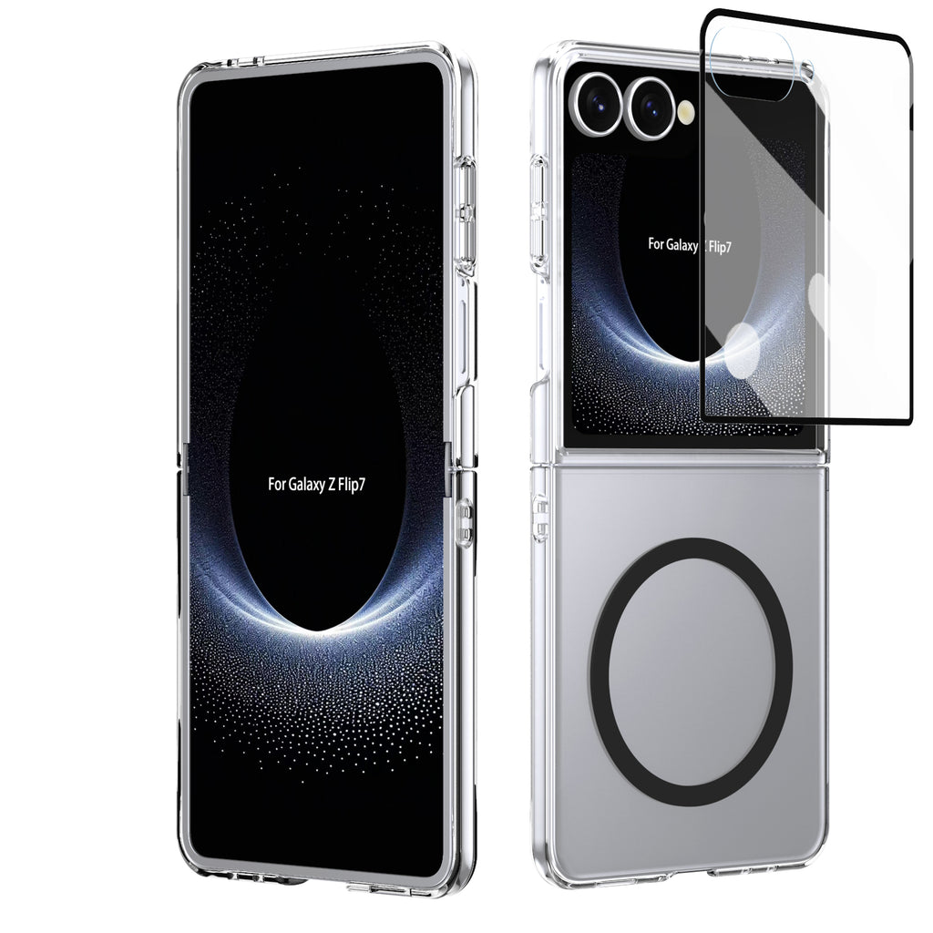 Ultramarinelife Ice Sense Magsafe Galaxy Z Flip8 Case Transparent Black Color