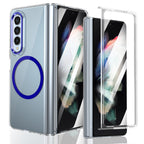 Ultramarinelife Ice Sense Magsafe Galaxy Z Fold3 Case Transparent Blue Color