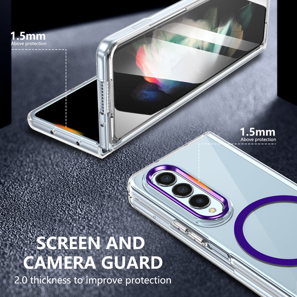 Ultramarinelife Ice Sense Magsafe Galaxy Z Fold3 Case Transparent Screen and Camera Guard