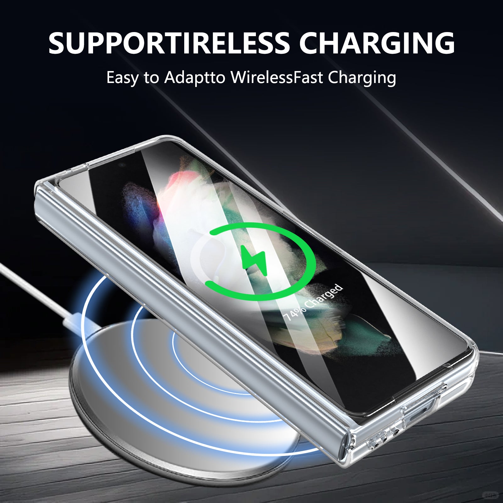 Ultramarinelife Ice Sense Magsafe Galaxy Z Fold3 Case Transparent Wireless Charging