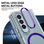 Ultramarinelife Ice Sense Magsafe Galaxy Z Fold3 Case Transparent Metal Lens and Buttons
