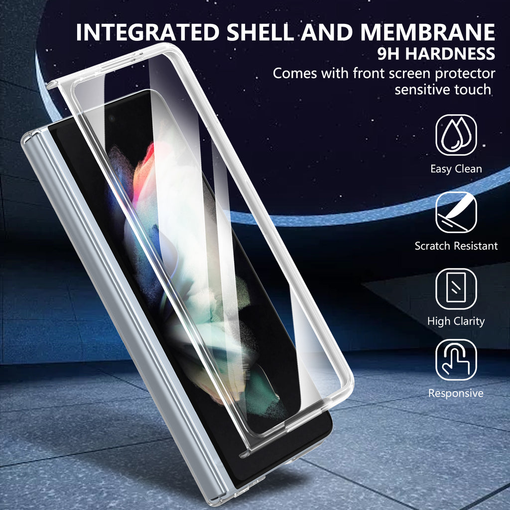 Ultramarinelife Ice Sense Magsafe Galaxy Z Fold3 Case Transparent 9H Hardness Glass Screen Protector