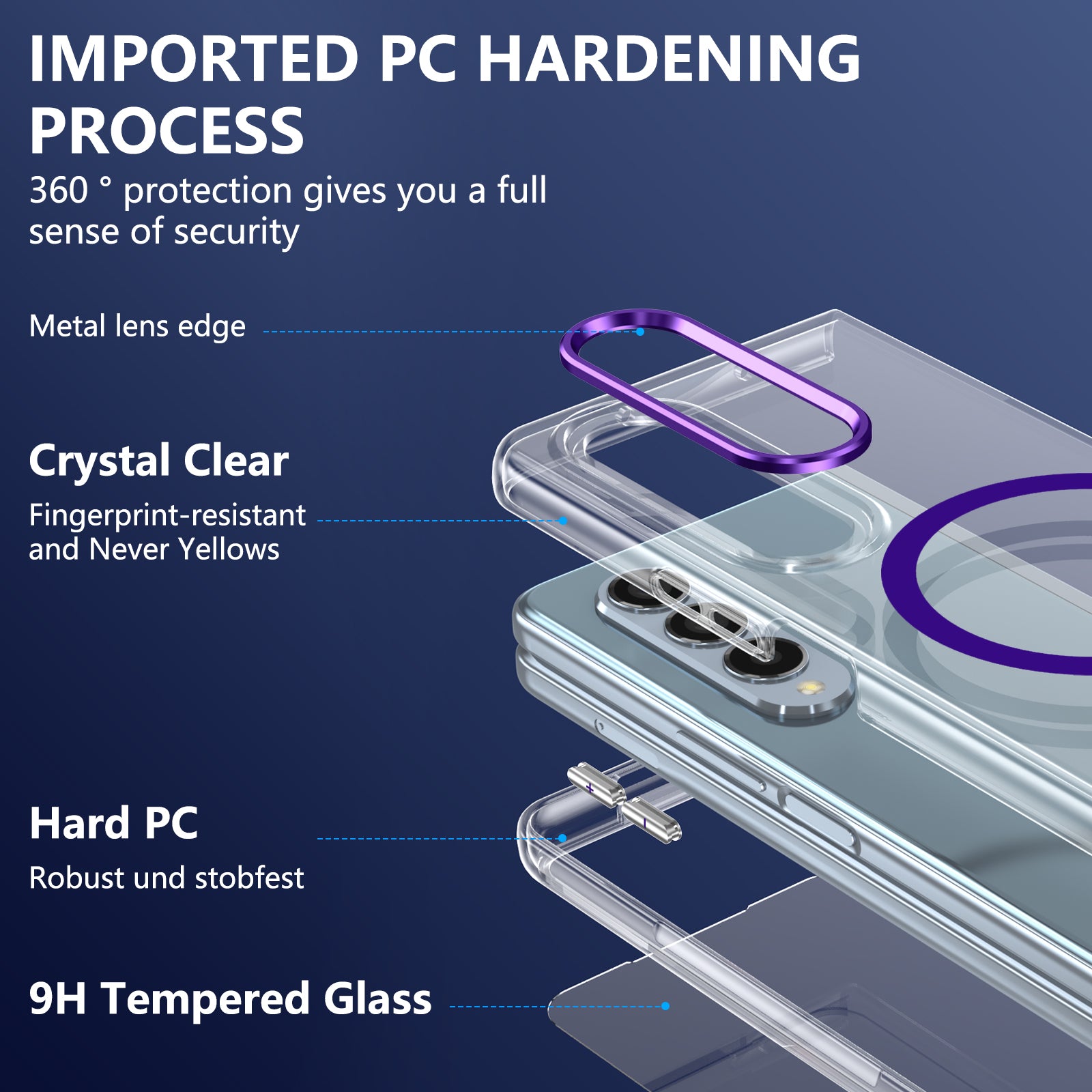 Ultramarinelife Ice Sense Magsafe Galaxy Z Fold3 Case Transparent Made of PC