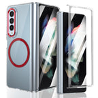 Ultramarinelife Ice Sense Magsafe Galaxy Z Fold3 Case Transparent Red Color