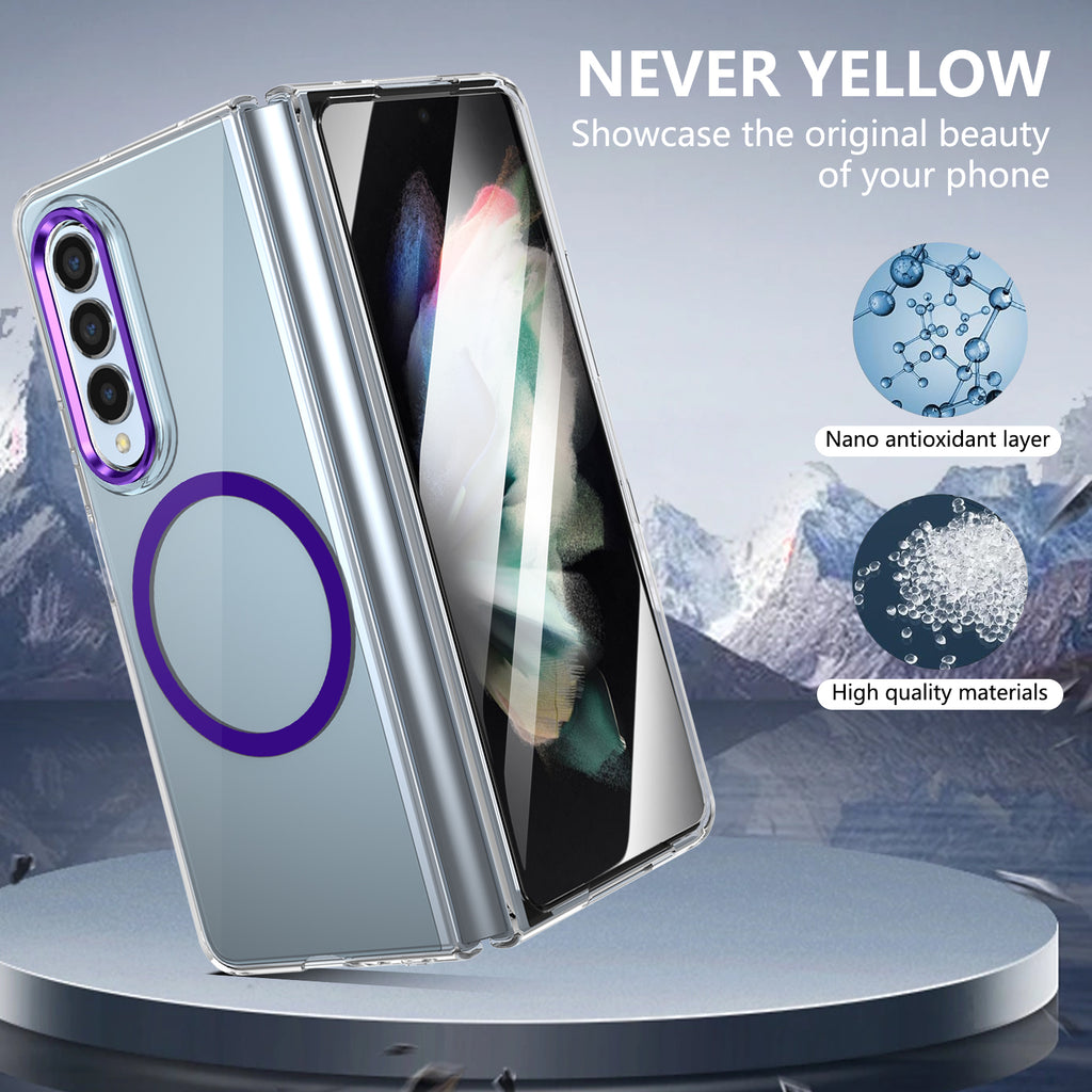 Ultramarinelife Ice Sense Magsafe Galaxy Z Fold3 Case Transparent Never Yellow