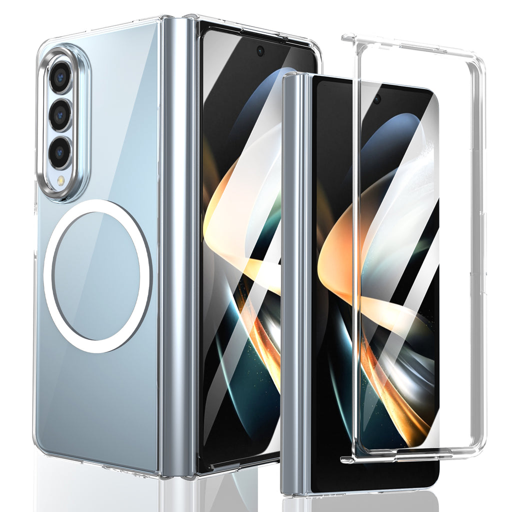 Ultramarinelife Ice Sense Magsafe Galaxy Z Fold4 Case Transparent White Color