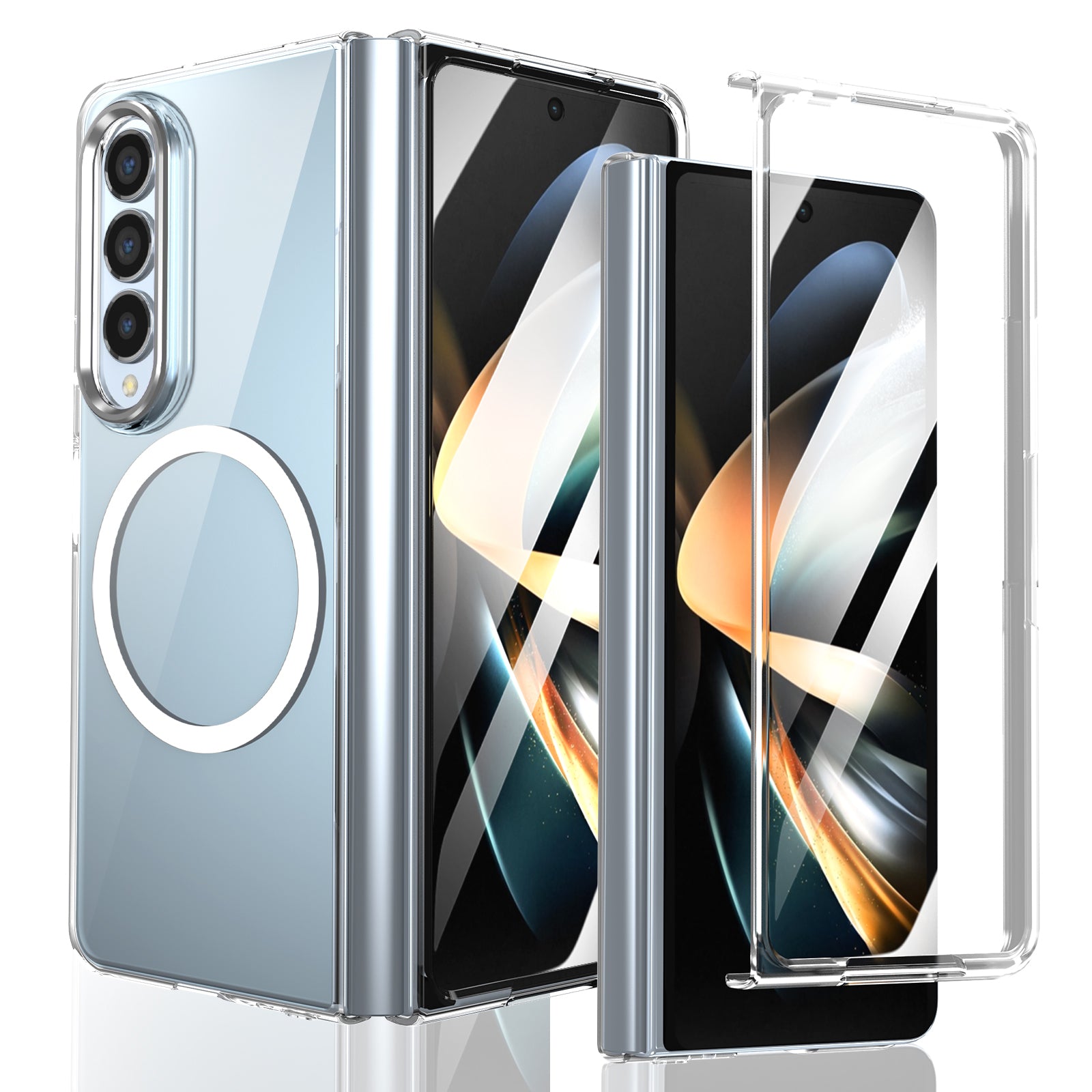 Ultramarinelife Ice Sense Magsafe Galaxy Z Fold4 Case Transparent White Color