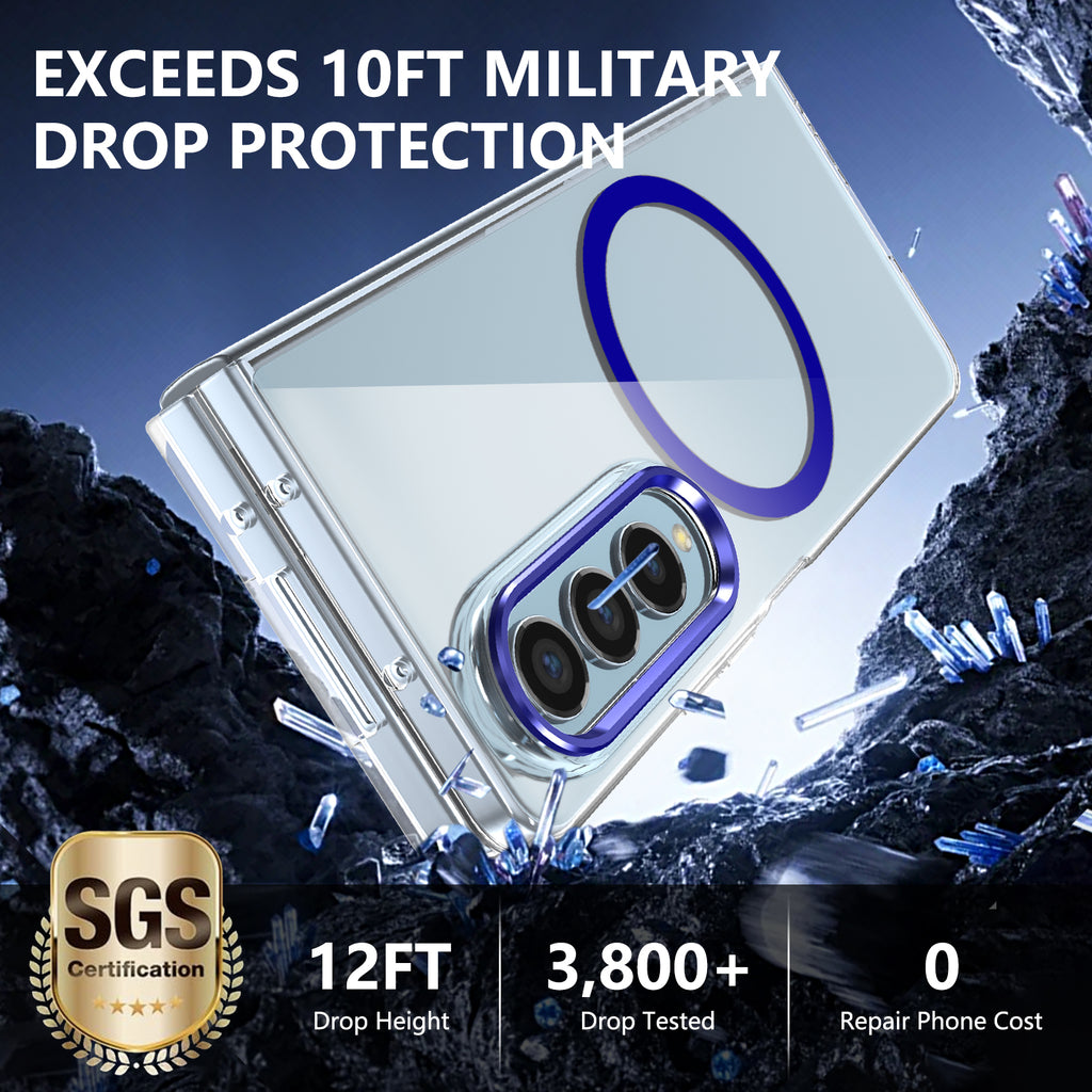 Ultramarinelife Ice Sense Magsafe Galaxy Z Fold4 Case Transparent Drop Protection 12FT