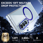 Ultramarinelife Ice Sense Magsafe Galaxy Z Fold4 Case Transparent Drop Protection 12FT