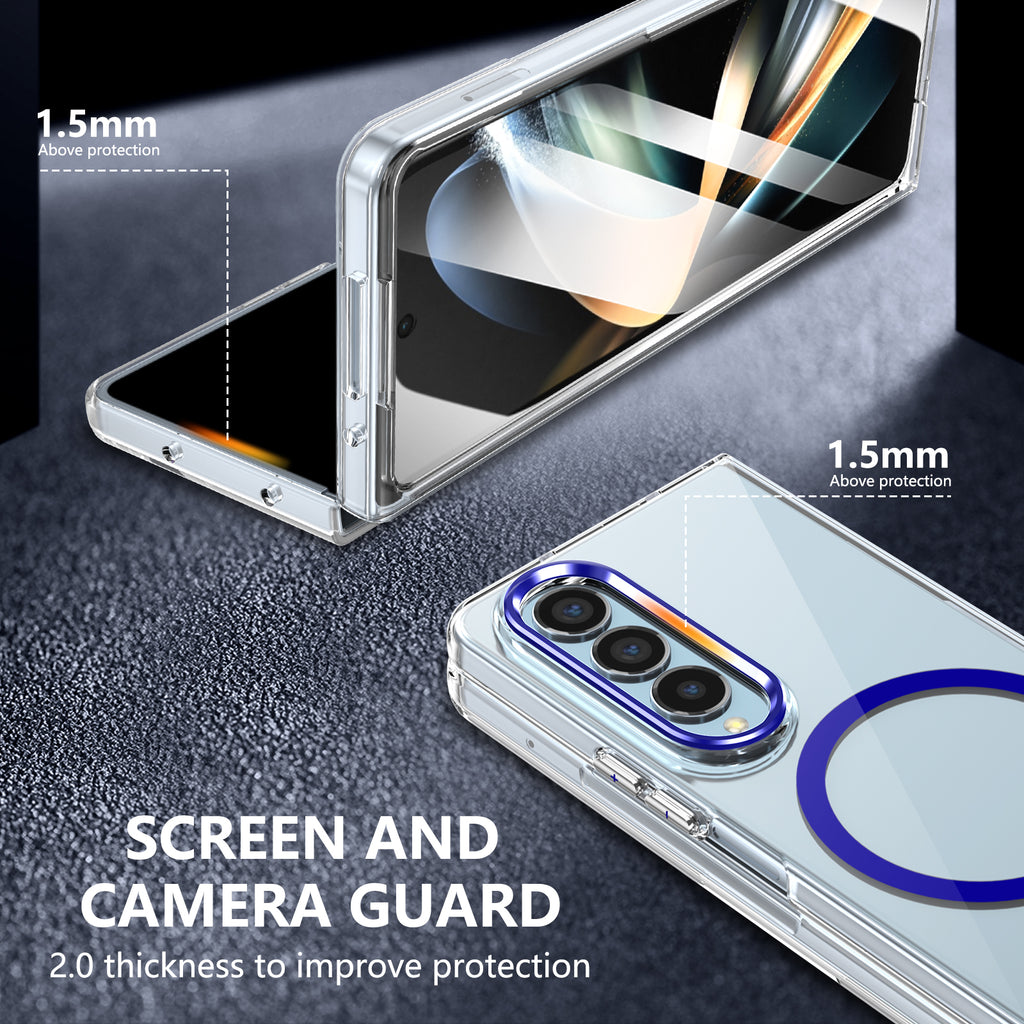 Ultramarinelife Ice Sense Magsafe Galaxy Z Fold4 Case Transparent Screen and Camera Guard