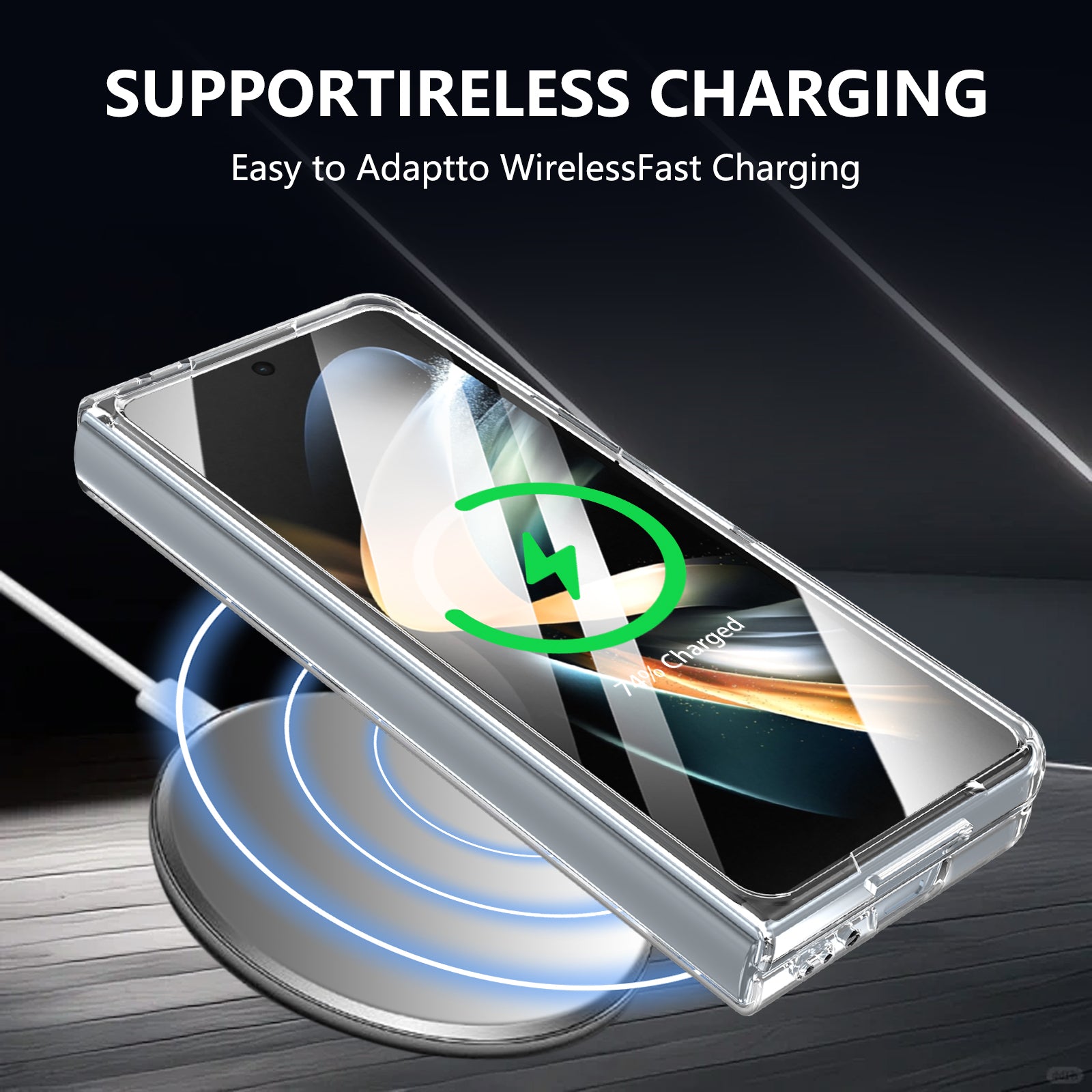 Ultramarinelife Ice Sense Magsafe Galaxy Z Fold4 Case Transparent Wireless Charging