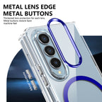 Ultramarinelife Ice Sense Magsafe Galaxy Z Fold4 Case Transparent Metal Lens and Buttons