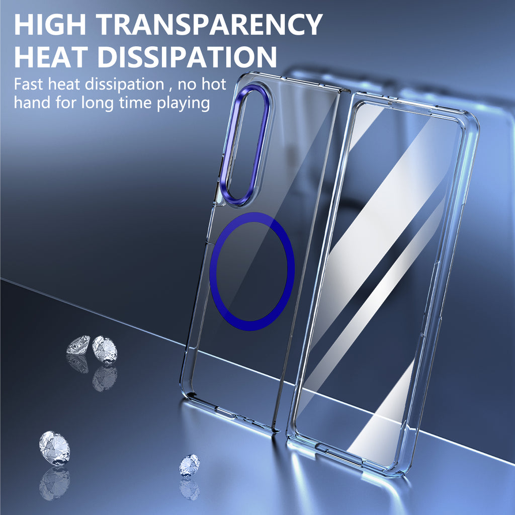 Ultramarinelife Ice Sense Magsafe Galaxy Z Fold4 Case Transparent Heat Dissipation