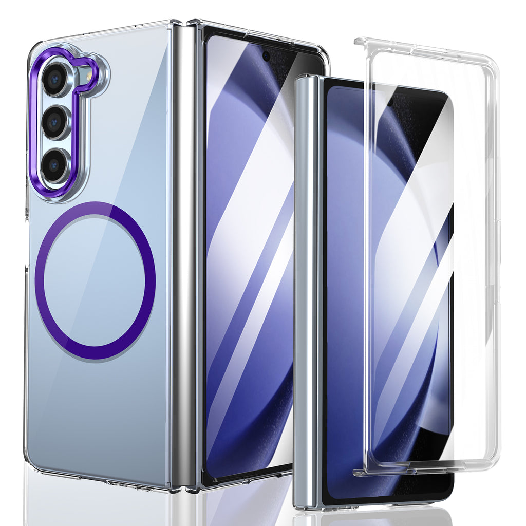 Ultramarinelife Ice Sense Magsafe Galaxy Z Fold5 Case Transparent Purple Color