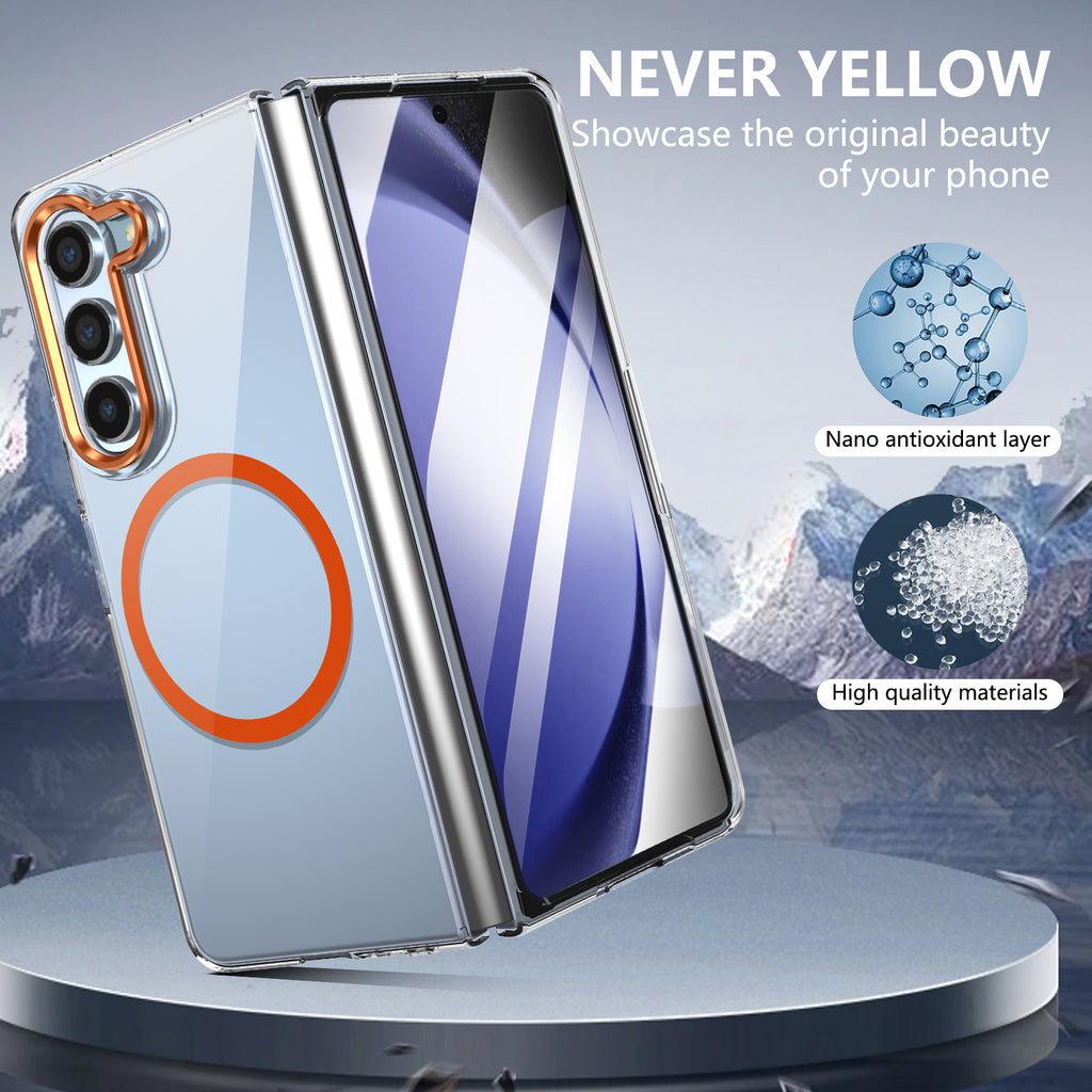 Ultramarinelife Ice Sense Magsafe Galaxy Z Fold5 Case Transparent Never Yellow