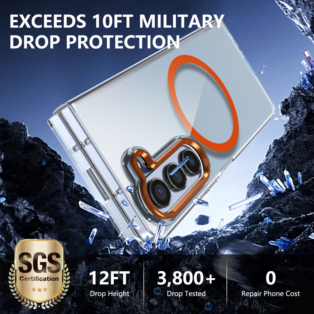 Ultramarinelife Ice Sense Magsafe Galaxy Z Fold5 Case Transparent Drop Protection 12FT