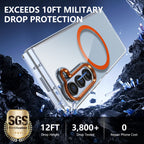 Ultramarinelife Ice Sense Magsafe Galaxy Z Fold5 Case Transparent Drop Protection 12FT