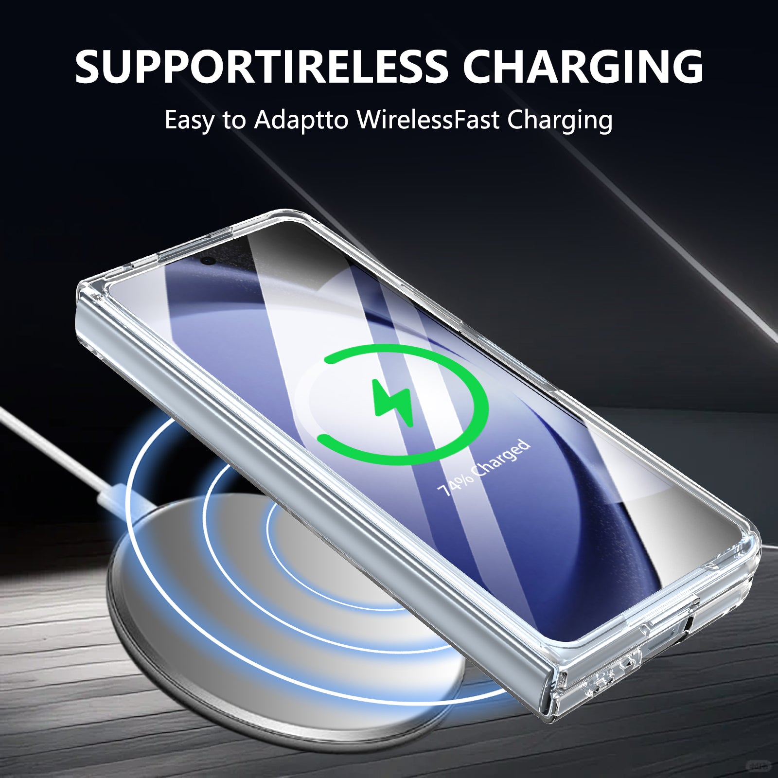 Ultramarinelife Ice Sense Magsafe Galaxy Z Fold5 Case Transparent Wireless Charging